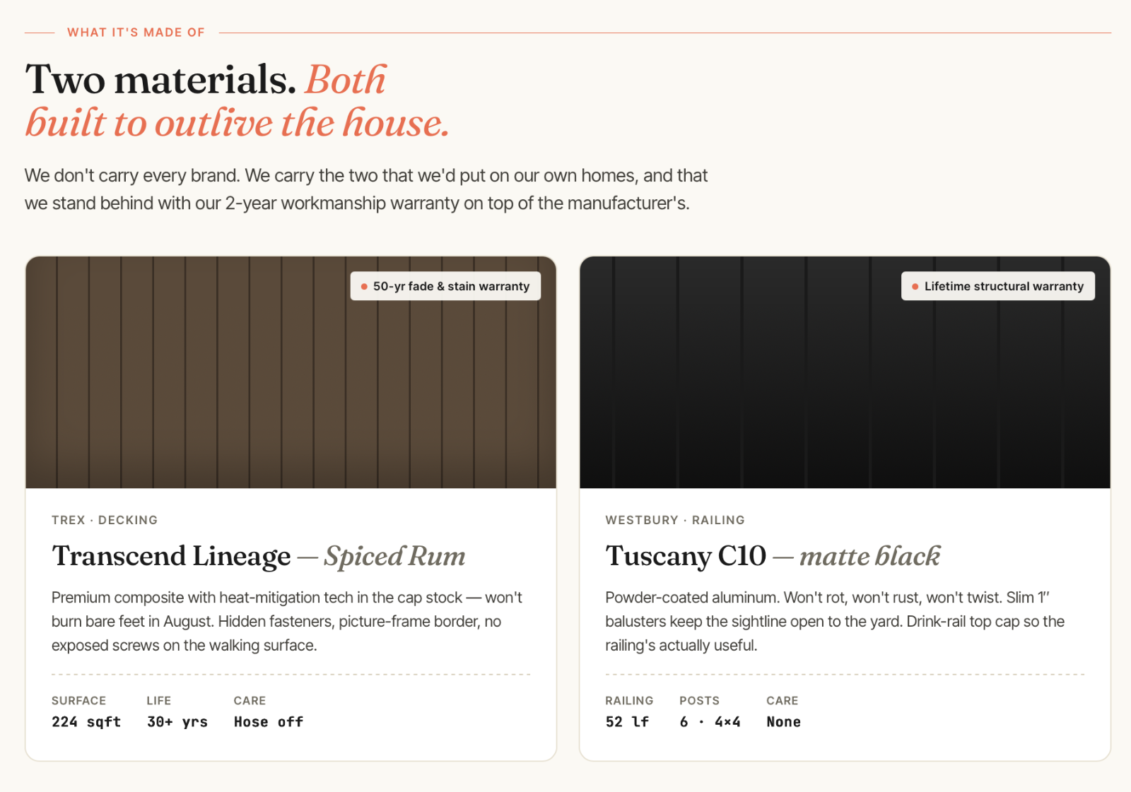 Customer proposal · materials